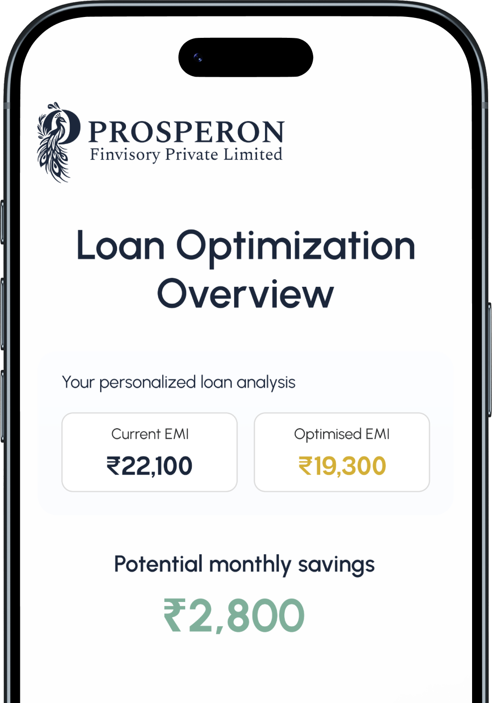 Loan Optimisation Phone Mockup